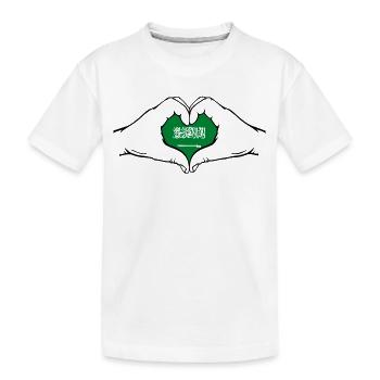 Drapeau de l’Arabie Saoudite Mains Coeur Forme - T-shirt bio Premium Enfant - blanc - Devant