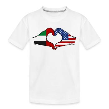 United Arab Emirates USA Heart - Kids' Premium Organic T-Shirt - white - Front