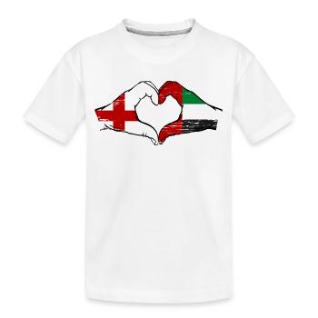England United Arab Emirates Heart - Kids' Premium Organic T-Shirt - white - Front
