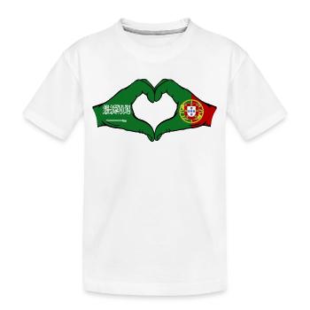 Arabie Saoudite Portugal Drapeau Mains Coeur Forme - T-shirt bio Premium Enfant - blanc - Devant