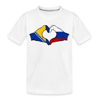 Bosnie Russie Drapeau Mains Coeur Forme - T-shirt bio Premium Enfant - blanc - Devant