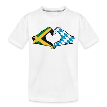 Jamaica Bavaria Hands Heart Shape - Kids' Premium Organic T-Shirt - white - Front