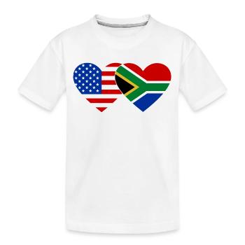 États-Unis, Afrique du Sud, drapeau, forme de coeur - T-shirt bio Premium Enfant - blanc - Devant