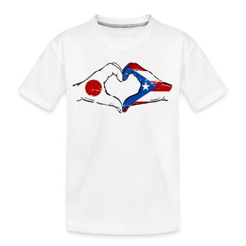 Japon Porto Rico Drapeau Mains Coeur Forme - T-shirt bio Premium Enfant - blanc - Devant