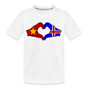 Vietnam Island Flagge Hände Herzform - Kinder Premium Bio T-Shirt - Weiß - Vorne