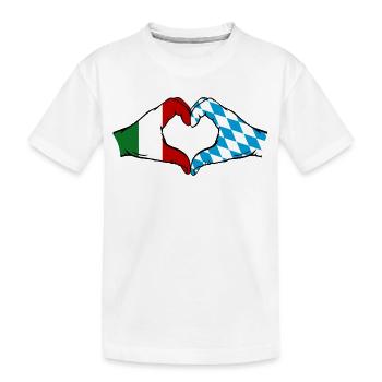 Italie Bavaroise Drapeau Mains Coeur Forme - T-shirt bio Premium Enfant - blanc - Devant