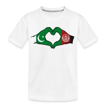 Pakistan Afghanistan drapeau mains coeur - T-shirt bio Premium Enfant - blanc - Devant