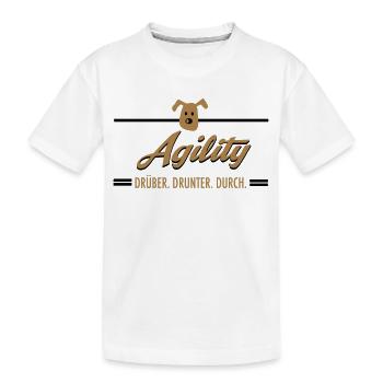 Agility - Kinder Premium Bio T-Shirt - Weiß - Vorne