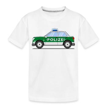 Polizeiauto in Grün und Silber - Kinder Premium Bio T-Shirt - Weiß - Vorne