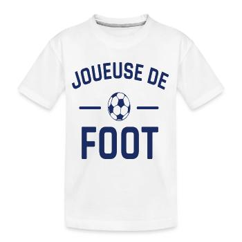 Joueuse de foot humour football cadeau footbaleuse - T-shirt bio Premium Enfant - blanc - Devant