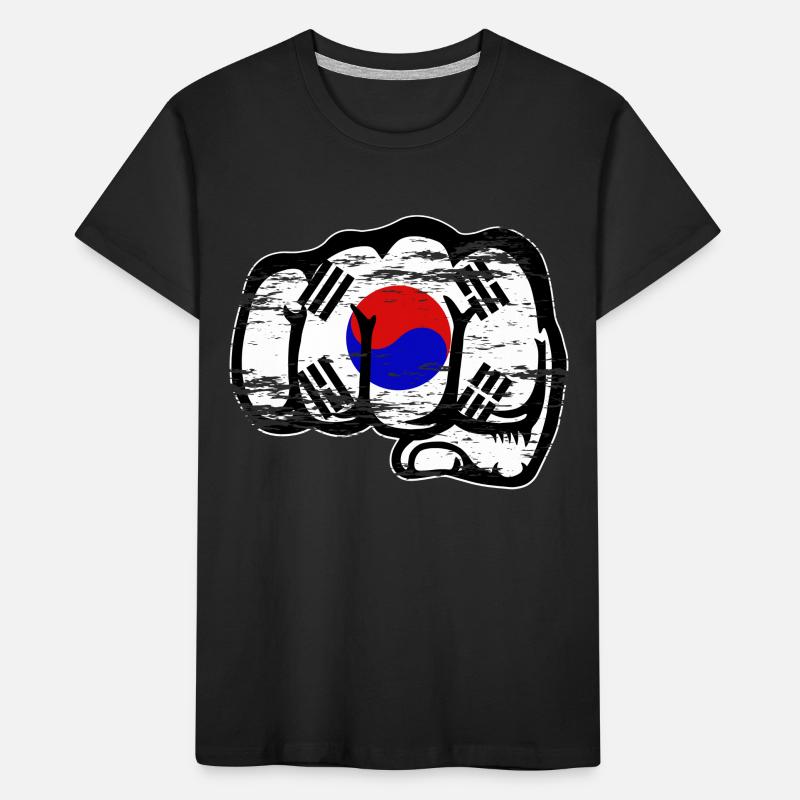Drapeau de la Corée du Sud Main Poing Utilisé T-shirt bio Premium Enfant