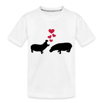 Nilpferd - Kinder Premium Bio T-Shirt - Weiß - Vorne