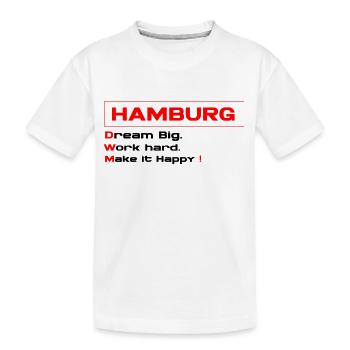 Hamburg Work hard - Kinder Premium Bio T-Shirt - Weiß - Vorne