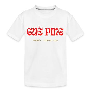 Guè Ping - Kinder Premium Bio T-Shirt - Weiß - Vorne