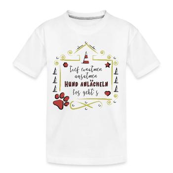 Rally Obedience Design für Hundesport mit Hund - Kinder Premium Bio T-Shirt - Weiß - Vorne
