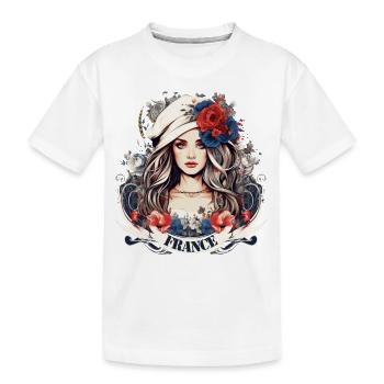 T-Shirt Frankreich - Kinder Premium Bio T-Shirt - Weiß - Vorne