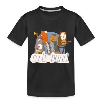 Katzen spielen Musik - Kinder Premium Bio T-Shirt - Schwarz - Vorne
