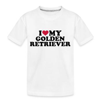 Golden Retriever - Kinder Premium Bio T-Shirt - Weiß - Vorne