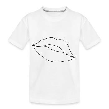 Kussmund Drawing - Kids' Premium Organic T-Shirt - white - Front