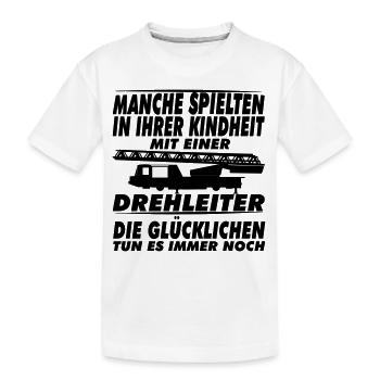 Manche spielten in ihrer Kindheit mit drehleiter - Kinder Premium Bio T-Shirt - Weiß - Vorne