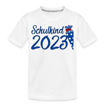 Schulkind 2023 blau - Kinder Premium Bio T-Shirt - Weiß - Vorne
