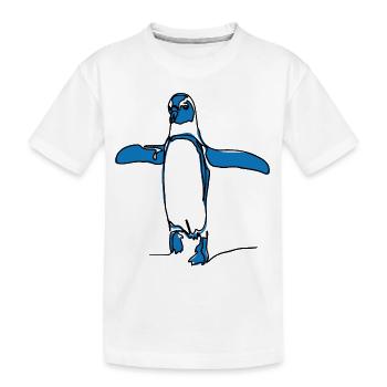 Penguline blue - Kids' Premium Organic T-Shirt - white - Front