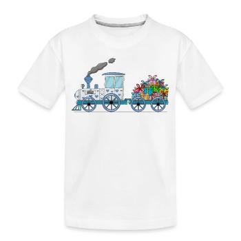 Train pour enfants avec remorque blanche - T-shirt bio Premium Enfant - blanc - Devant
