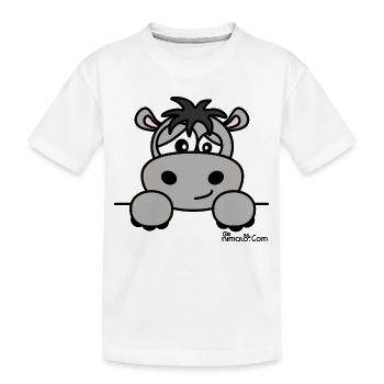 Hippopotame Prénom - Texte à personnaliser - T-shirt bio Premium Enfant - blanc - Devant