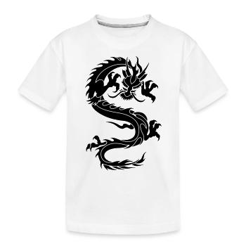 chinese dragon tribal - Kinder Premium Bio T-Shirt - Weiß - Vorne