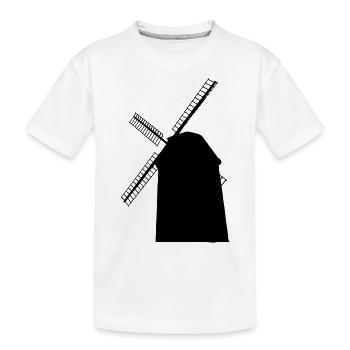 Windmühle - Kinder Premium Bio T-Shirt - Weiß - Vorne