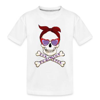 Feminist skull - Kids' Premium Organic T-Shirt - white - Front