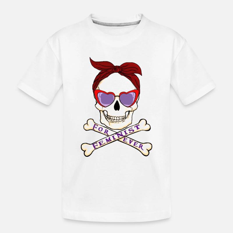 Feministischer Schädel - Kinder Premium Bio T-Shirt - Weiß