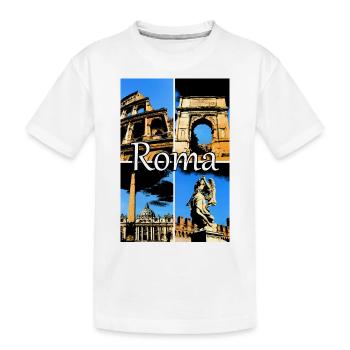 Roma collage comic sign lettering - Kids' Premium Organic T-Shirt - white - Front