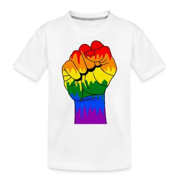 Gay Fist - Kids' Premium Organic T-Shirt - white - Front