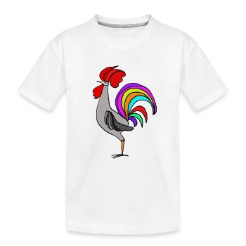 Hahn - Kinder Premium Bio T-Shirt - Weiß - Vorne