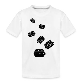 Burger Icon Silhouette - Kinder Premium Bio T-Shirt - Weiß - Vorne