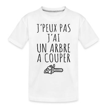 bûcheron , forêt , arbre , bois - T-shirt bio Premium Enfant - blanc - Devant