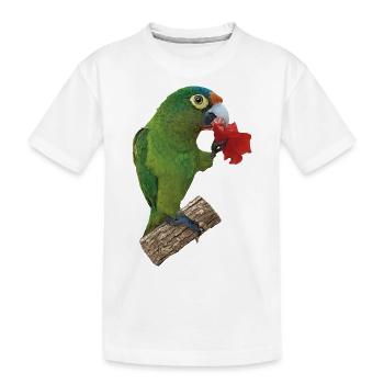 Perruche à front orange - T-shirt bio Premium Enfant - blanc - Devant