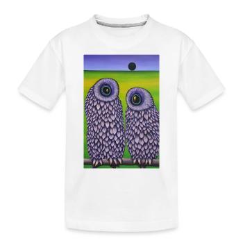 Hibou sur le terrain - T-shirt bio Premium Enfant - blanc - Devant
