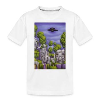 Bäume vor Himmel - Kinder Premium Bio T-Shirt - Weiß - Vorne