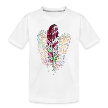 Feder - Kinder Premium Bio T-Shirt - Weiß - Vorne