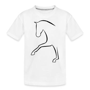 Starker Trab Dressurpferd - Kinder Premium Bio T-Shirt - Weiß - Vorne