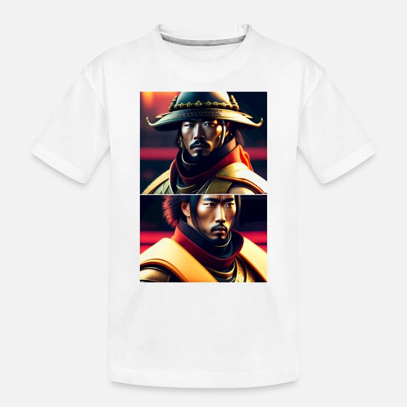 Futuristische Samurai - Kinder Premium Bio T-Shirt - Weiß