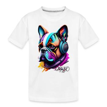 RAP MUSIC, FRENCH BULLDOG - Kids' Premium Organic T-Shirt - white - Front