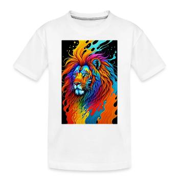 Art coloré Potrait Lion 1 - T-shirt bio Premium Enfant - blanc - Devant