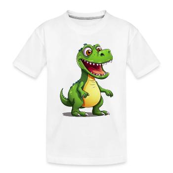 Caricature d’un tyranosaure. Généré par l’IA - T-shirt bio Premium Enfant - blanc - Devant