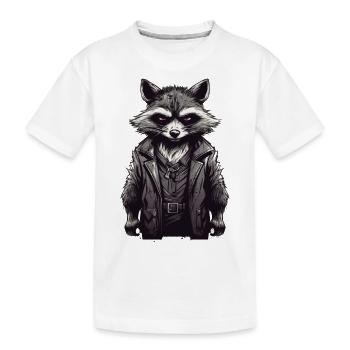Rascal Rampage: Unleashing the Mad Racoon - Cool - Kinder Premium Bio T-Shirt - Weiß - Vorne