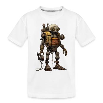 Roboter - Kinder Premium Bio T-Shirt - Weiß - Vorne