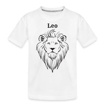 Leo - Kinder Premium Bio T-Shirt - Weiß - Vorne