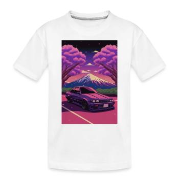 90s Anime Retrowave - Kids' Premium Organic T-Shirt - white - Front